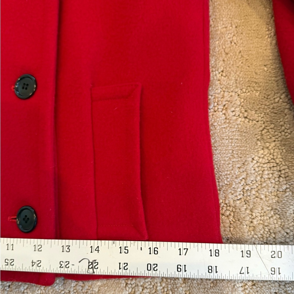 Pendleton Red Wool Cropped Jacket Petite 4 Double Breasted USA - Picture 9 of 11